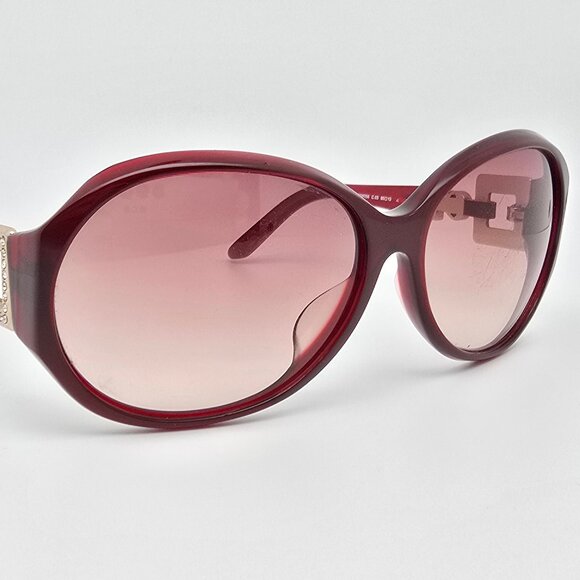 Christian Dior CD8056 C.03 Burgundy Rhinestone Frame Brown Lens Sunglasses Italy - Picture 8 of 15